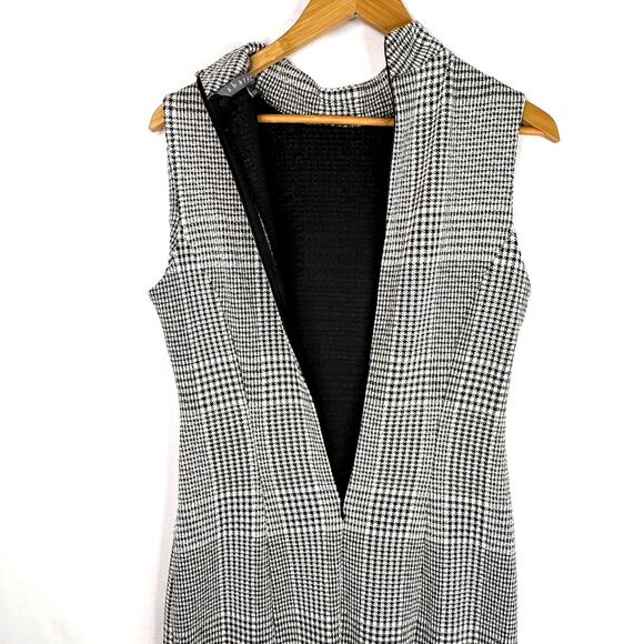 Sharagano Houndstooth Mockneck Wiggle Dress 4 - Picture 4 of 9